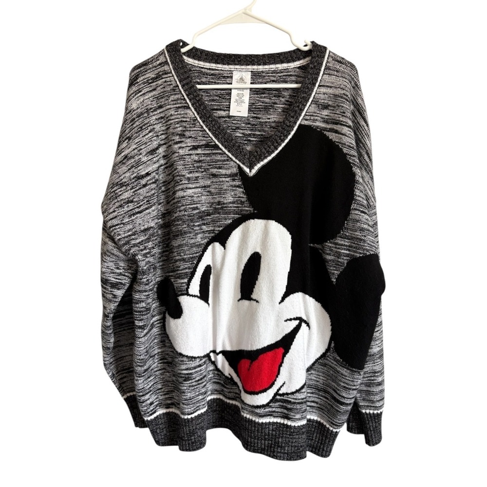 Disney Parks Mickey Mouse‎ Marled Knit Adult Oversized Sweater Unisex Sizing XL